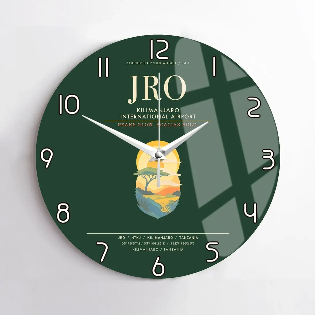 Kilimanjaro International Airport JRO Wall-Clock No-Frame - Dark Green
