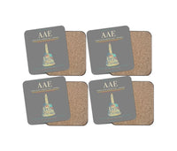 Thumbnail for Rabah Bitat Airport (AAE) design on gray 4 pieces set coaster