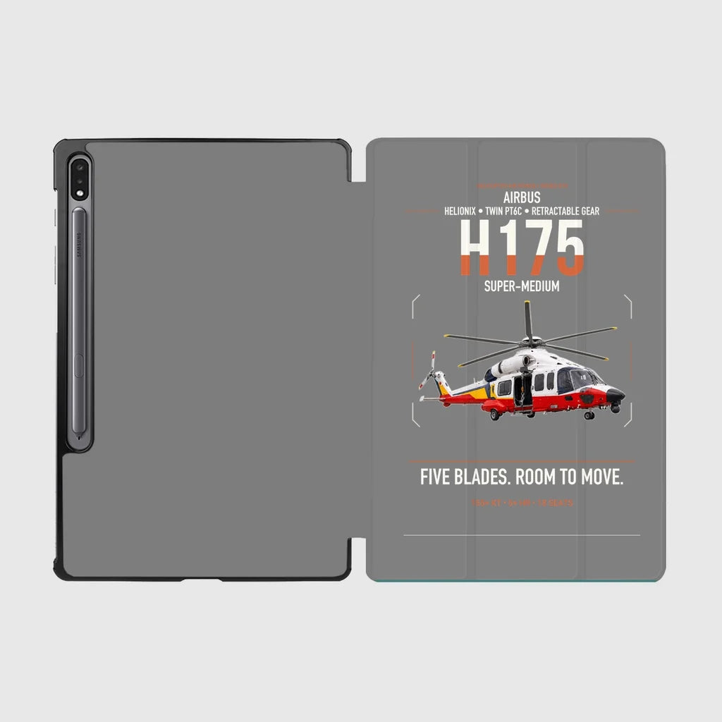 Airbus H175 design on gray samsung tablet tablet case