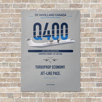 Thumbnail for De Havilland Dash 8-400 vertical canvas print - no frame - light gray background