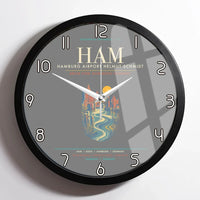 Thumbnail for Hamburg Airport Helmut Schmidt HAM - Elbe Brick Tide Signal Wall-Clock Framed - Gray