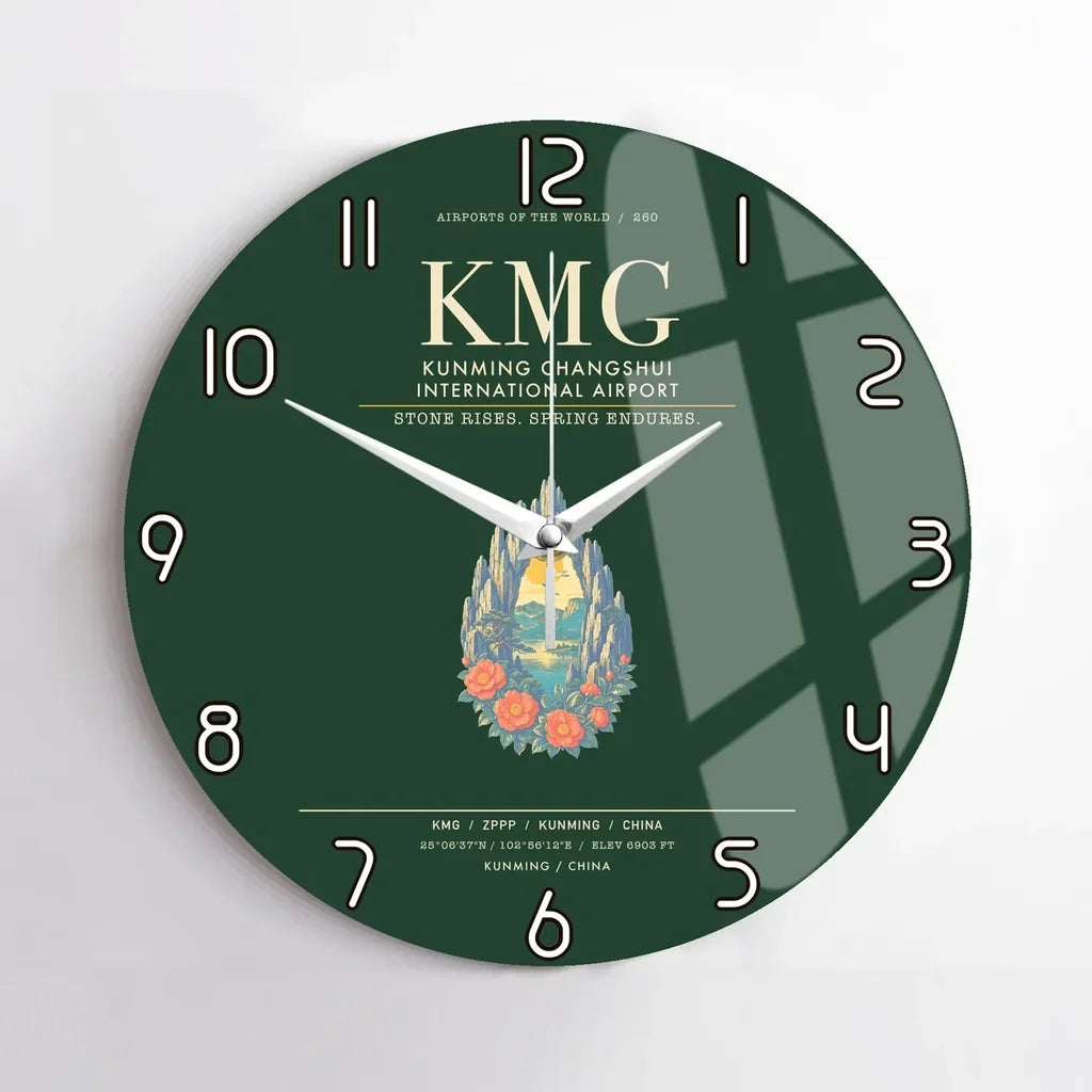 Kunming Changshui International Airport KMG Wall-Clock No-Frame - Dark Green