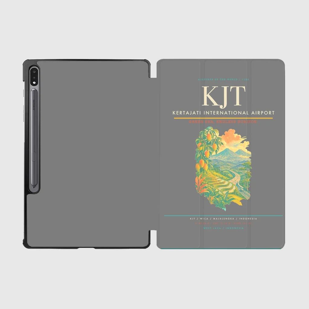 Kertajati International Airport (KJT) design on gray samsung tablet tablet case