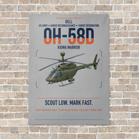 Thumbnail for Bell OH-58D Kiowa Warrior vertical canvas print - no frame - light gray background