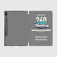 Thumbnail for Beechcraft King Air 260 design on gray samsung tablet tablet case