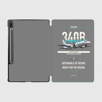 Thumbnail for Saab 340B design on gray samsung tablet tablet case
