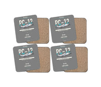 Thumbnail for Pilatus PC-12 PRO design on gray 4 pieces set coaster