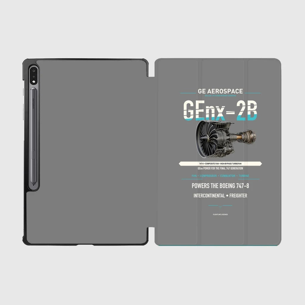 GEnx-2B design on gray samsung tablet tablet case