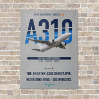 Thumbnail for Airbus A310-300 vertical canvas print - no frame - light gray background