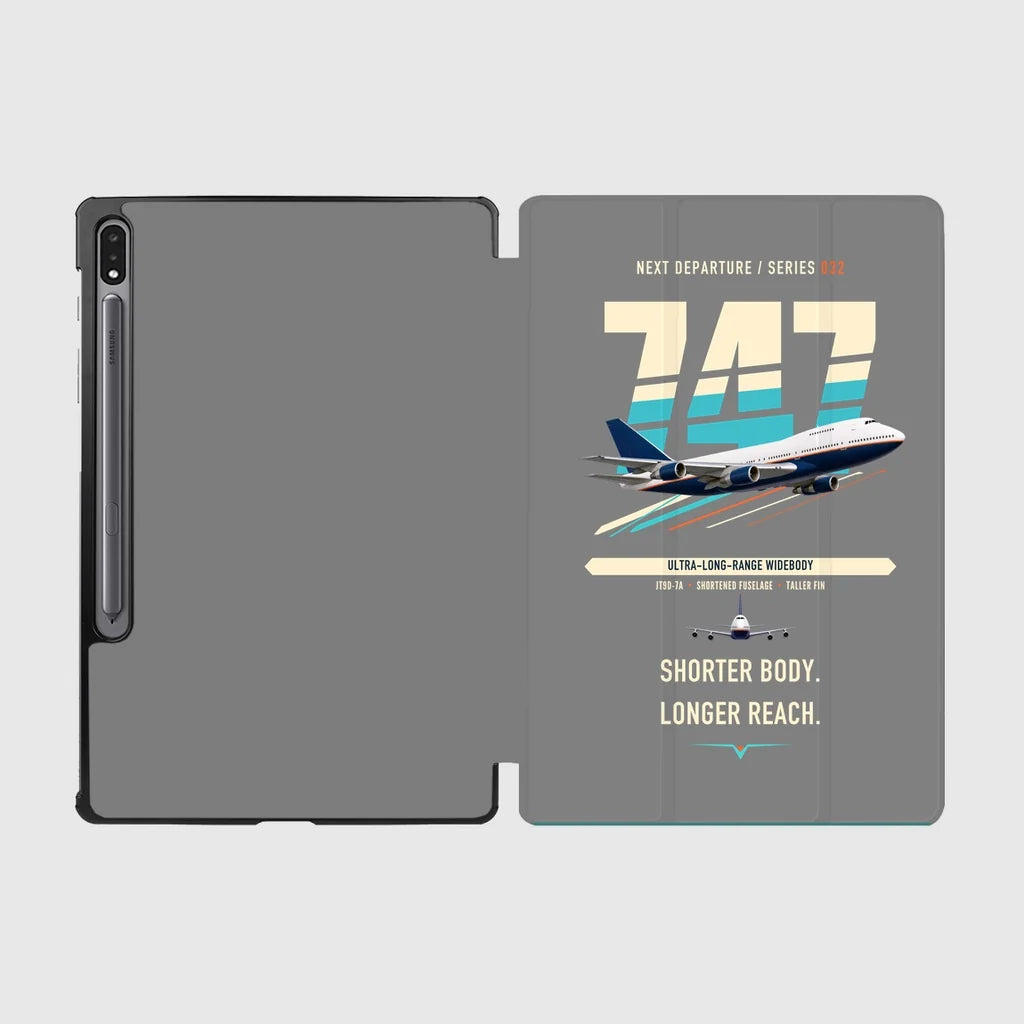 Boeing 747SP design on gray samsung tablet tablet case