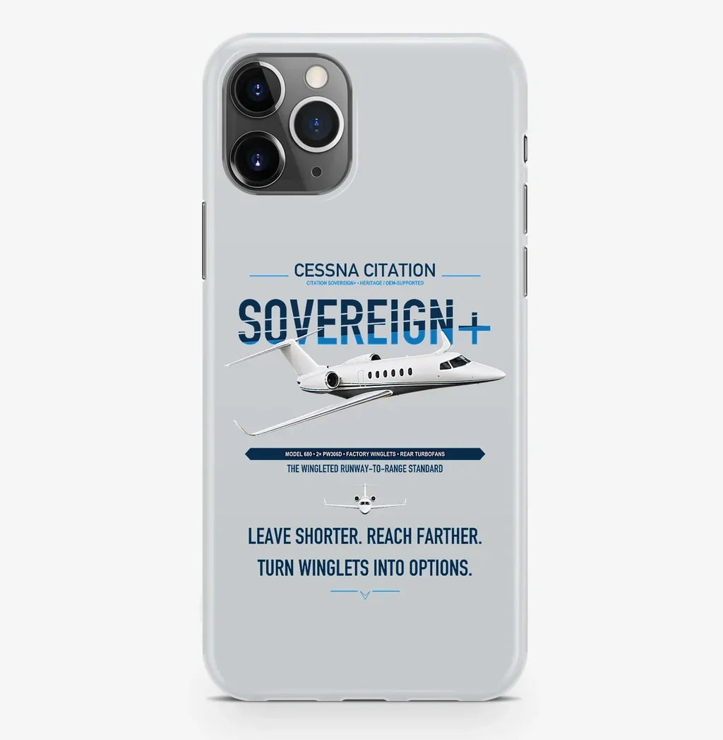 Cessna Citation Sovereign+ design on light gray magsafe iphone case, for iPhone Pro Max