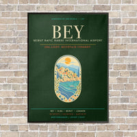 Thumbnail for Beirut Rafic Hariri International Airport BEY - Canvas Framed - Dark Green