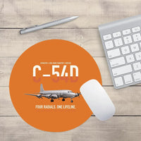 Thumbnail for C-54D Skymaster design on orange round mouse pad