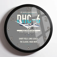 Thumbnail for DHC-6 Twin Otter Classic 300-G design on gray framed wall clock