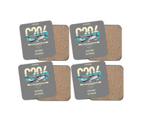Thumbnail for Cessna 206 Stationair design on gray 4 pieces set coaster