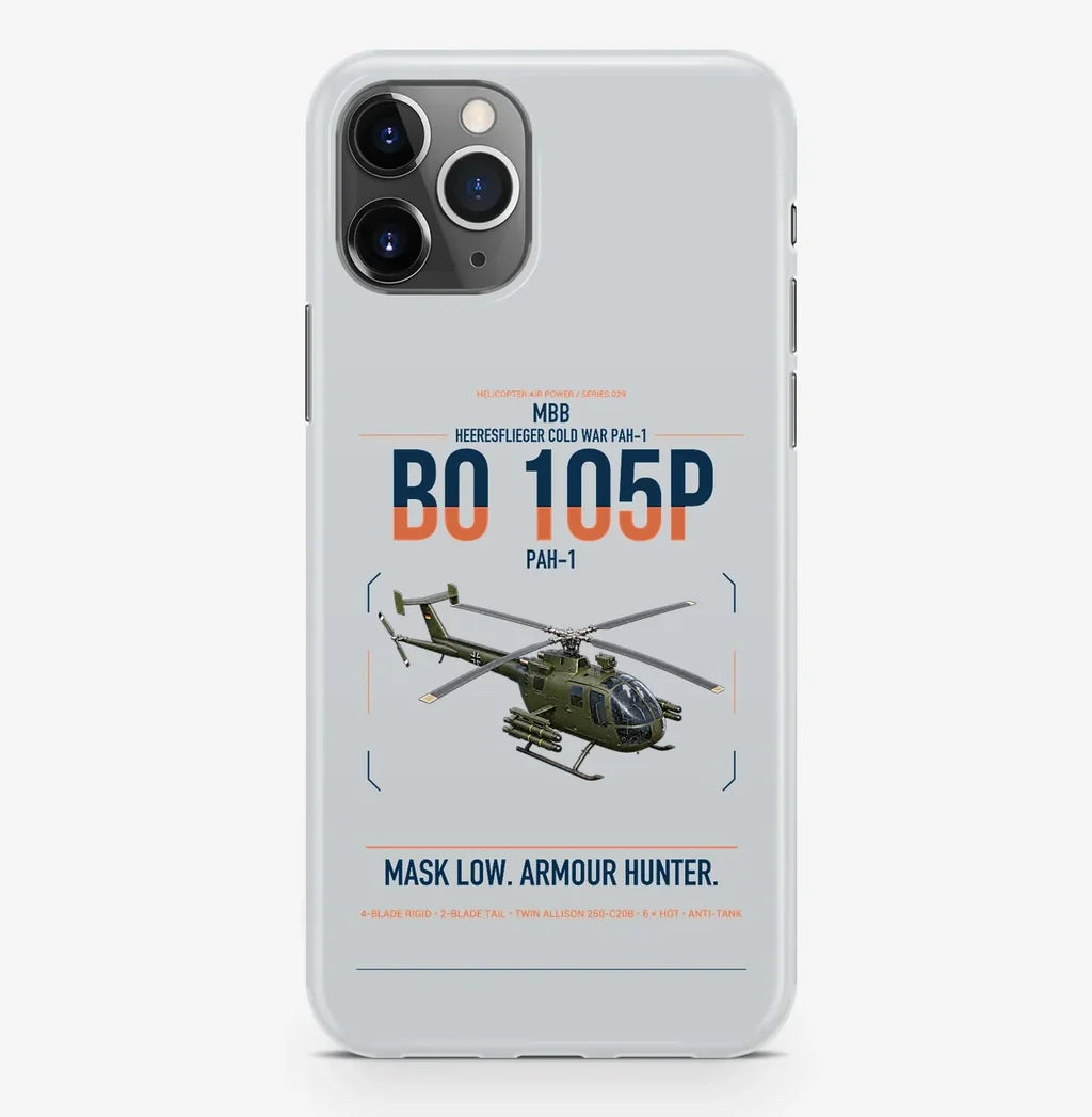 MBB BO 105P PAH-1 design on light gray magsafe iphone case, for iPhone Pro Max