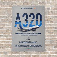 Thumbnail for Airbus A320P2F vertical canvas print - no frame - light gray background