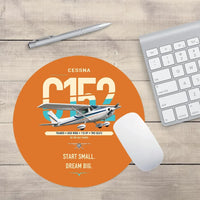 Thumbnail for Cessna 152 design on orange round mouse pad