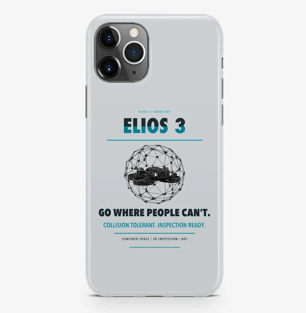 Flyability Elios 3 Case ProMax design on light gray iphone case promax