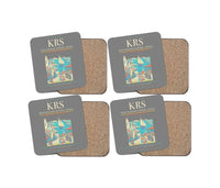 Thumbnail for Kristiansand Airport, Kjevik (KRS) design on gray 4 pieces set coaster