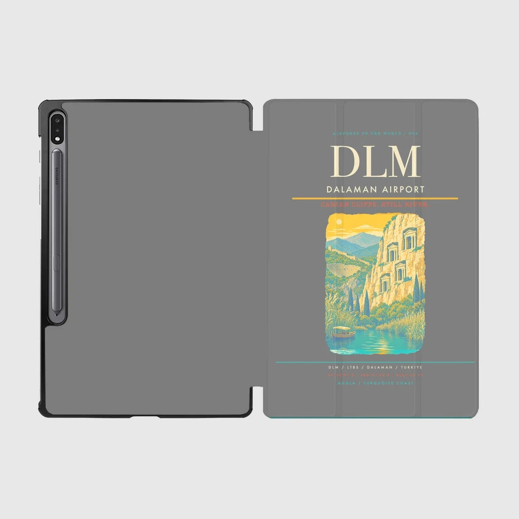 Dalaman Airport (DLM) design on gray samsung tablet tablet case