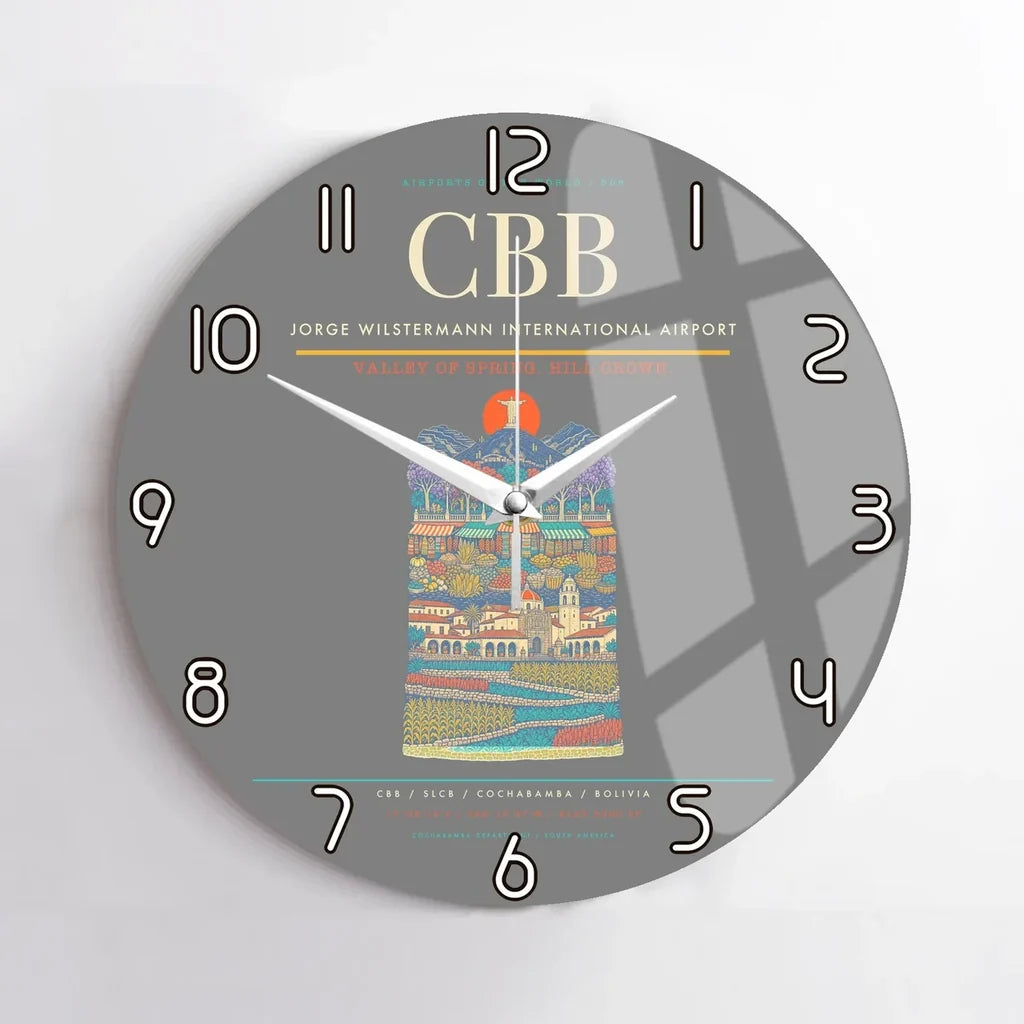 Jorge Wilstermann International Airport CBB Wall-Clock No-Frame - Gray