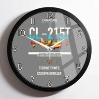 Thumbnail for Canadair CL-215T design on gray framed wall clock