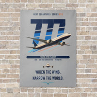 Thumbnail for Boeing 777-9 vertical canvas print - no frame - light gray background