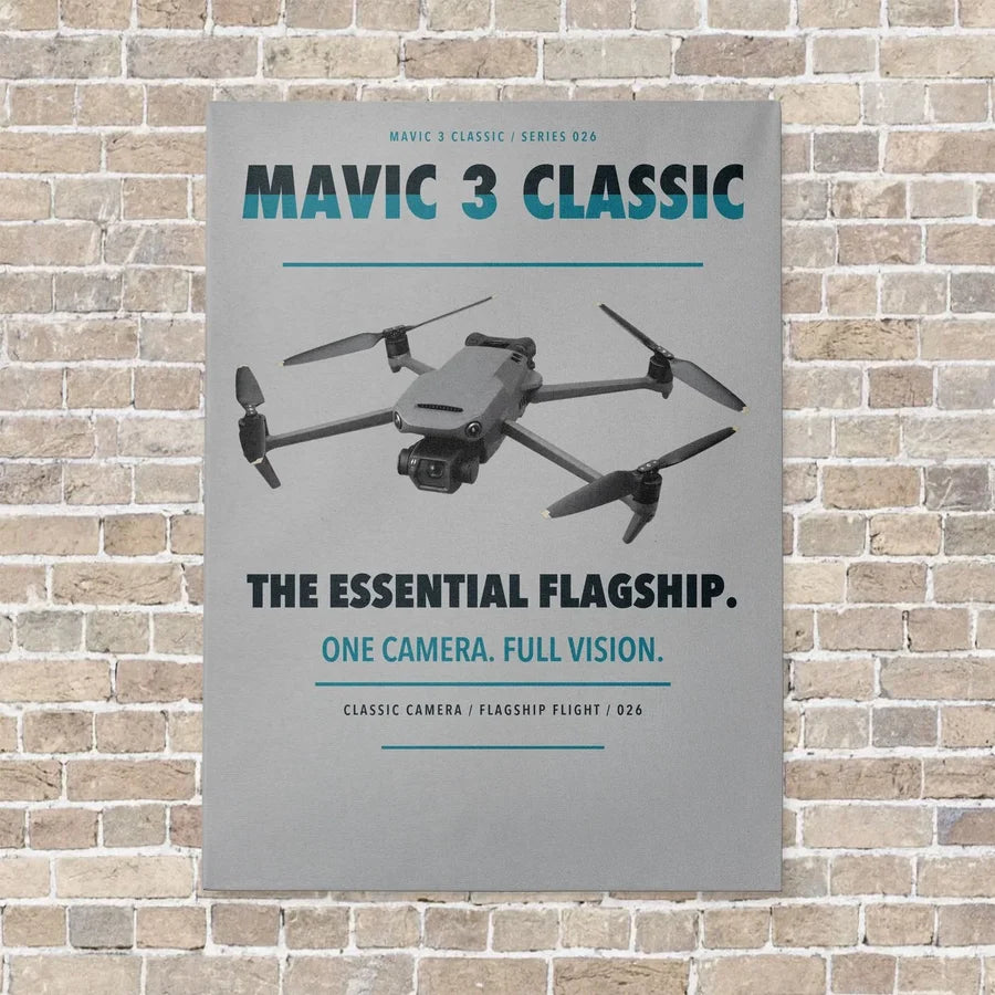 DJI Mavic 3 Classic vertical canvas print - no frame - light gray background