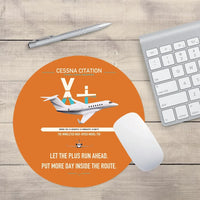 Thumbnail for Cessna Citation X+ design on orange round mouse pad