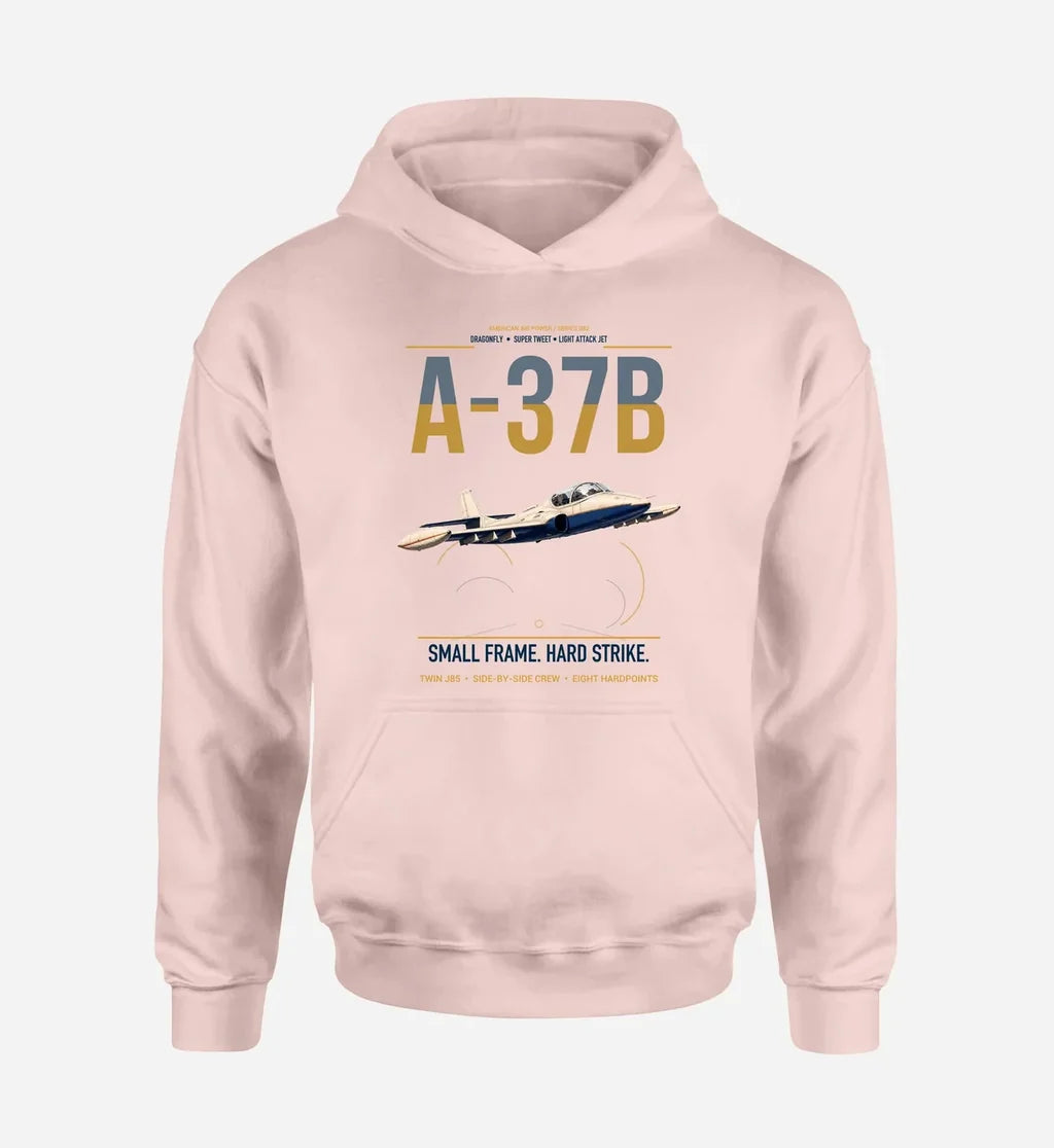 A-37B Dragonfly design on pink double-side hoodie