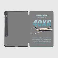 Thumbnail for Bombardier Learjet 40XR design on gray samsung tablet tablet case