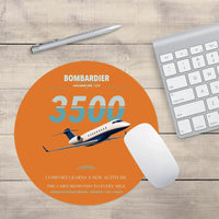 Thumbnail for Bombardier Challenger 3500 design on orange round mouse pad