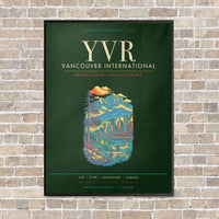 Thumbnail for Vancouver International Airport YVR - Canvas Framed - Dark Green