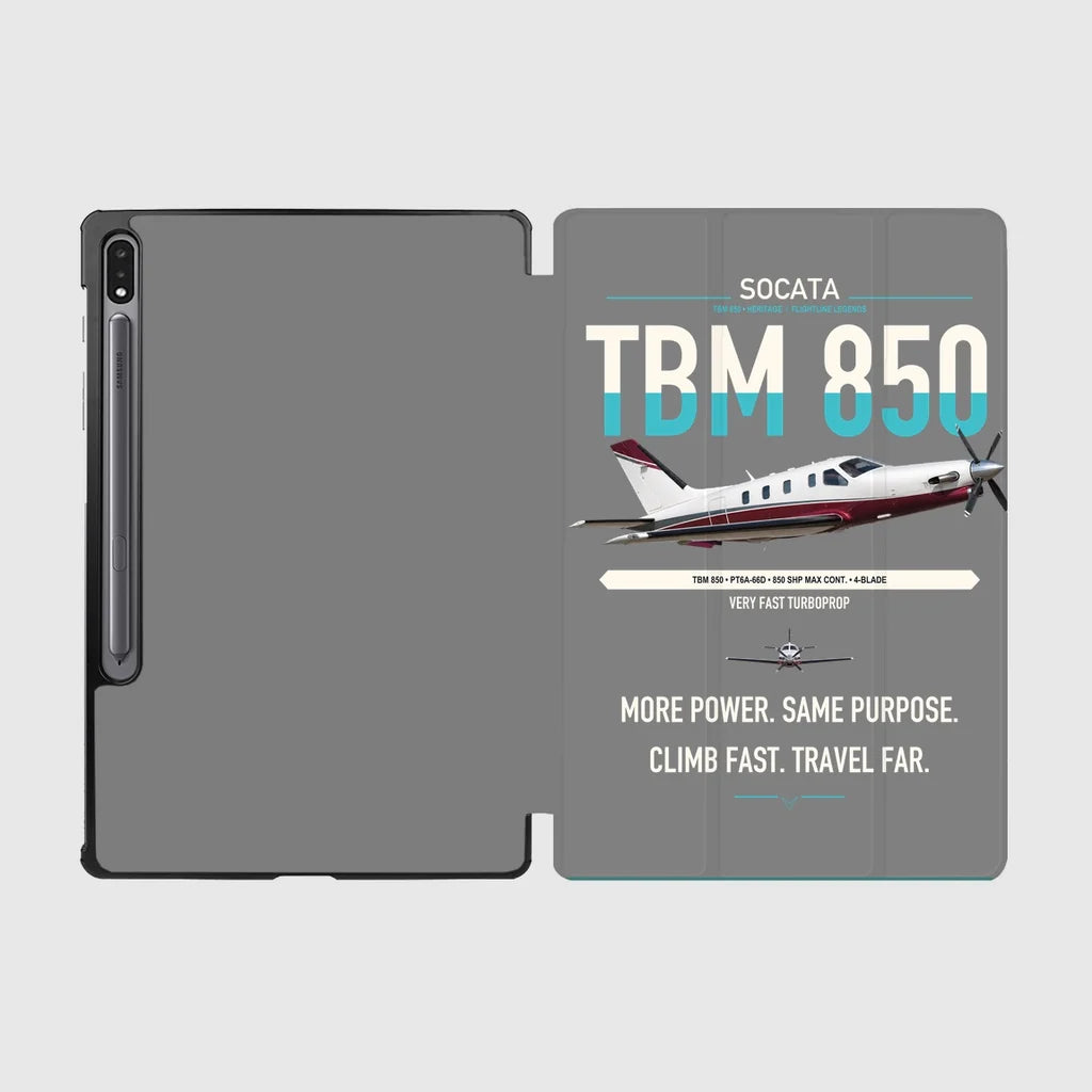 Socata TBM 850 design on gray samsung tablet tablet case