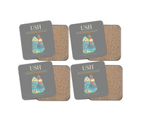 Thumbnail for Malvinas Argentinas International Airport (USH) design on gray 4 pieces set coaster