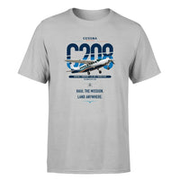 Thumbnail for Cessna 208 Caravan design on light gray t-shirt, single-side print