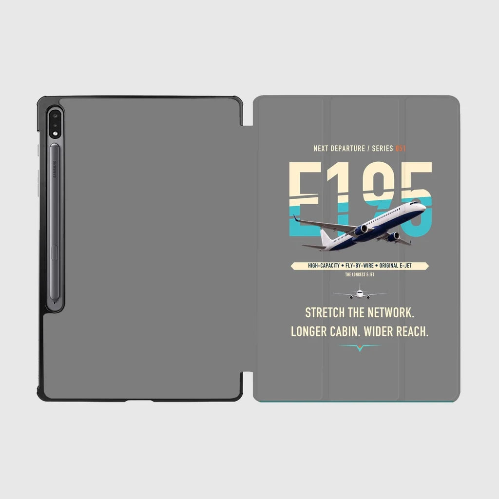 Embraer E195 design on gray samsung tablet tablet case
