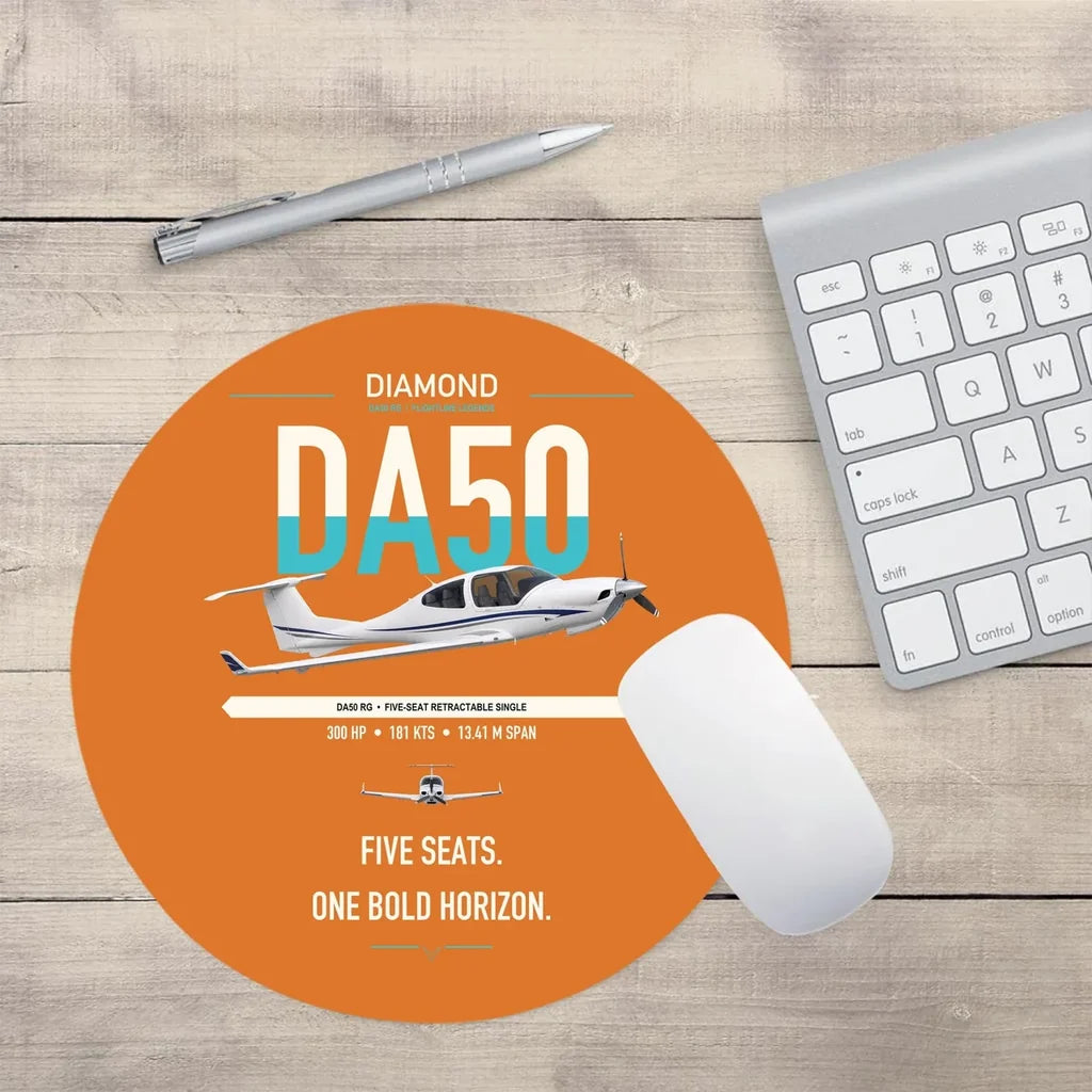 Diamond DA50 RG design on orange round mouse pad