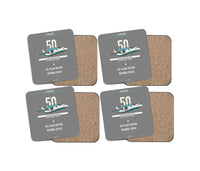 Thumbnail for Fokker 50 design on gray 4 pieces set coaster