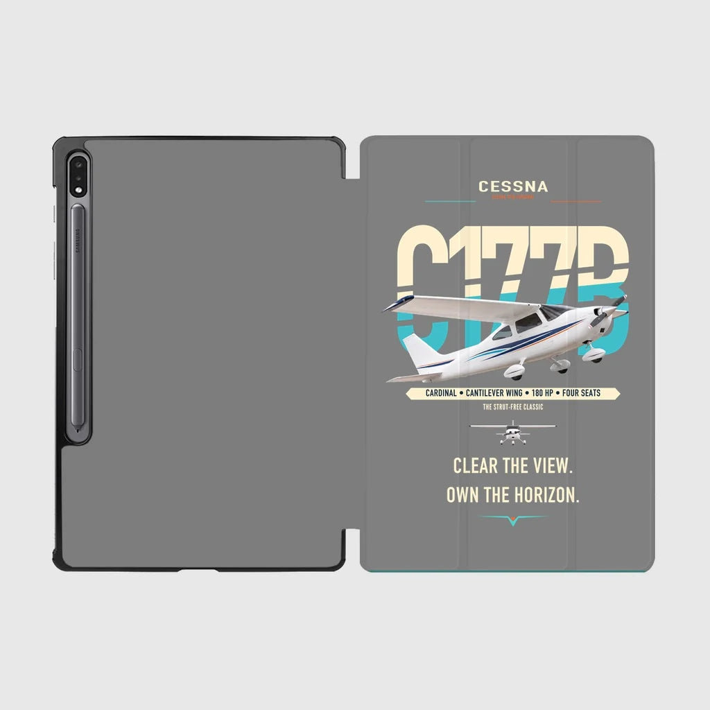 Cessna 177B Cardinal design on gray samsung tablet tablet case