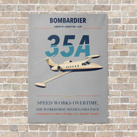 Thumbnail for Bombardier Learjet 35A vertical canvas print - no frame - light gray background