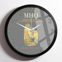 Thumbnail for Mariehamn Airport (MHQ) design on gray framed wall clock