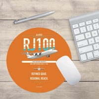 Thumbnail for Avro RJ100 design on orange round mouse pad