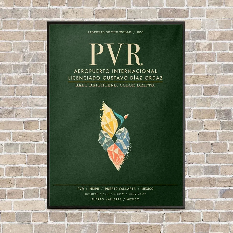 Aeropuerto Internacional Licenciado Gustavo Diaz Ordaz PVR - Canvas Framed - Dark Green
