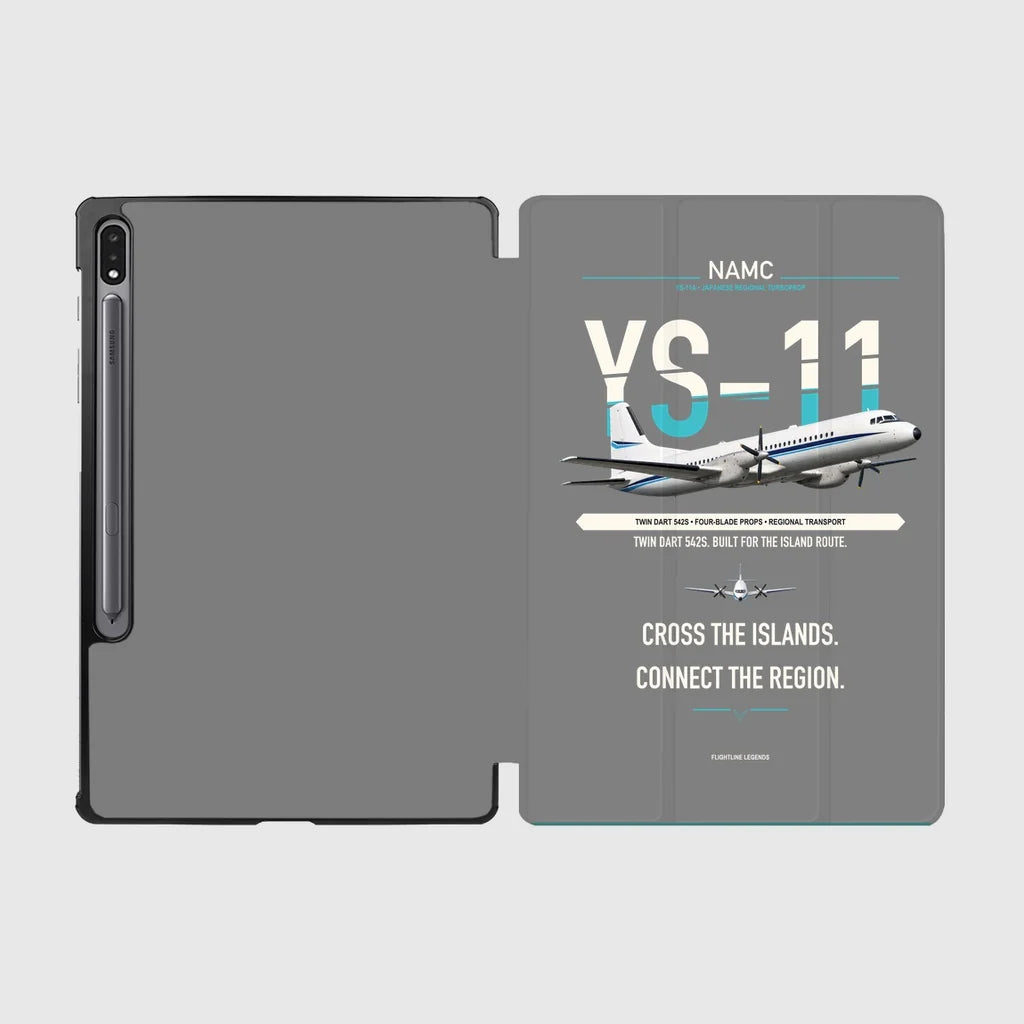 NAMC YS-11A design on gray samsung tablet tablet case