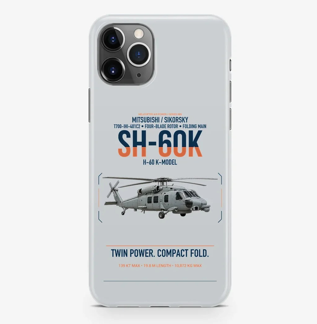 Mitsubishi Sikorsky SH-60K design on light gray magsafe iphone case, for iPhone Pro Max