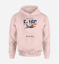 Thumbnail for F-16C FIGHTING FALCON design on pink hoodie single side
