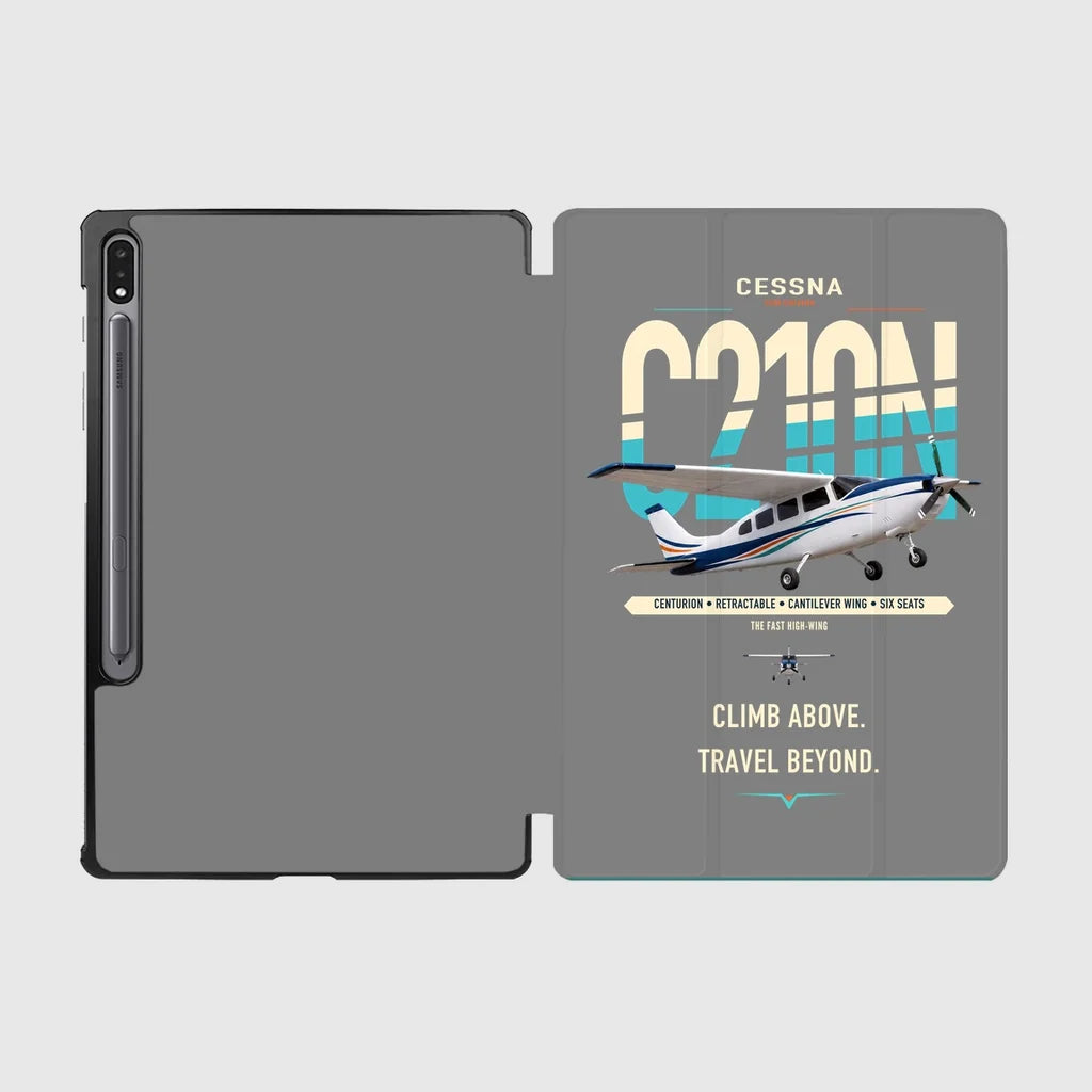 Cessna T210N Centurion design on gray samsung tablet tablet case