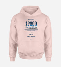 Thumbnail for Beechcraft 1900D design on pink hoodie single side